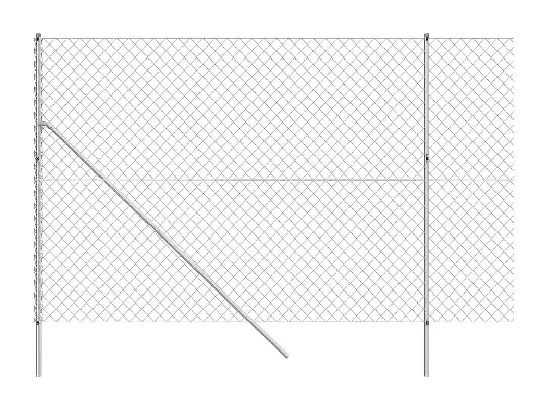 Clôture à mailles losangées argenté 1,6x25 m