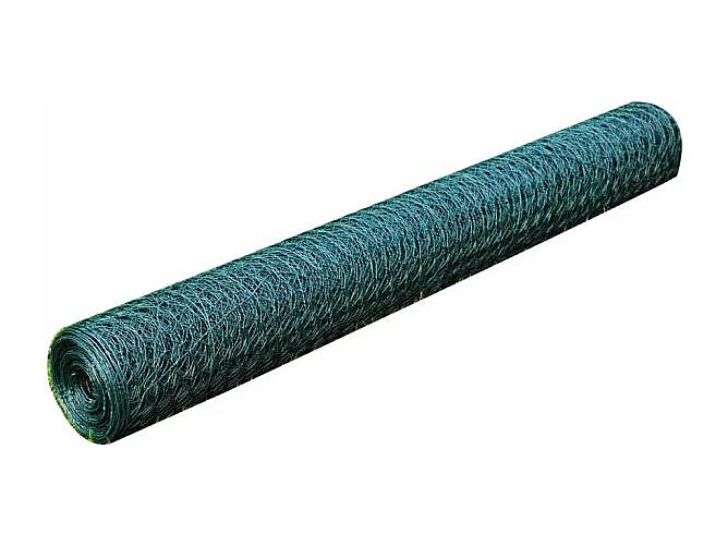 Grillage Acier galvanisé et revêtement en PVC 25x0,5 m Vert