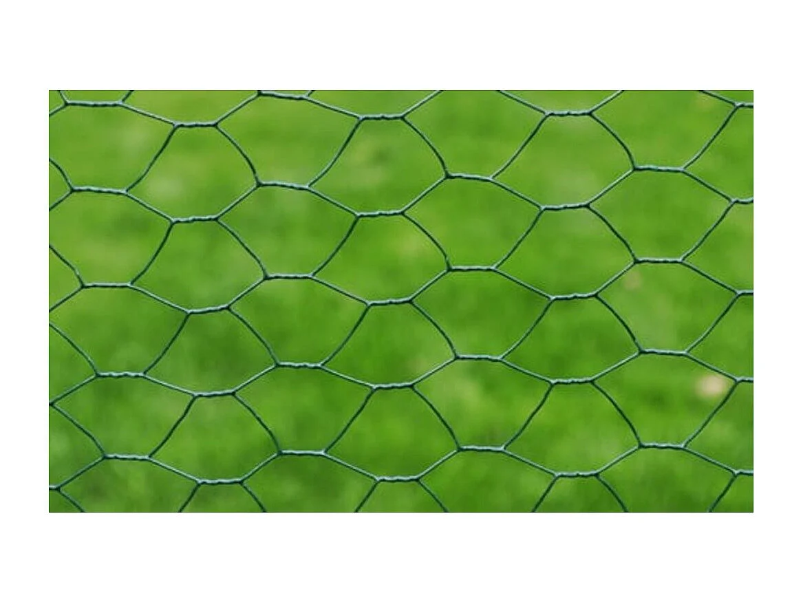 Grillage Acier galvanisé et revêtement en PVC 25x0,5 m Vert