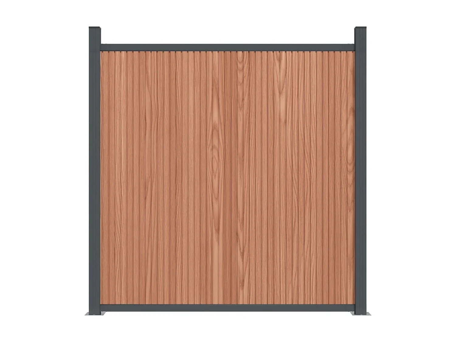 Panneau de clôture avec 2 poteaux marron 180x186 WPC