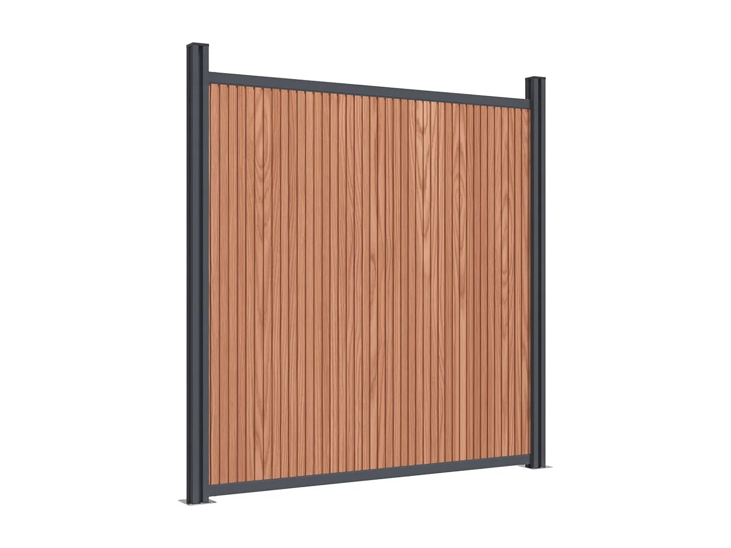 Panneau de clôture avec 2 poteaux marron 180x186 WPC