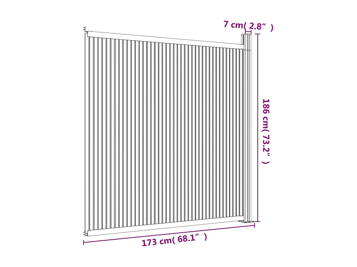 Panneaux de clôture marron 173x186 WPC