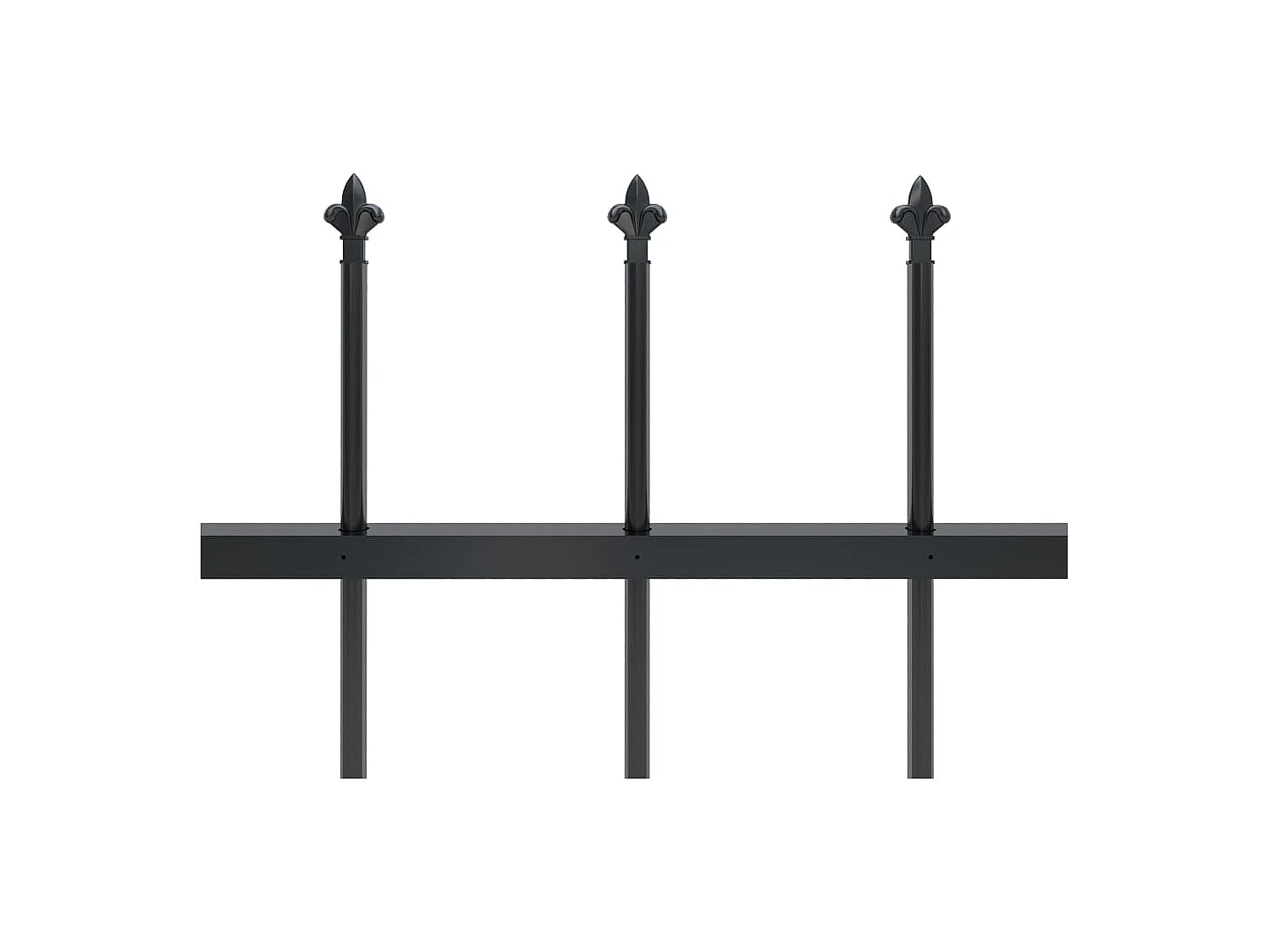 Clôture de jardin avec dessus en lance Acier 10,2 x 1,5 m Noir