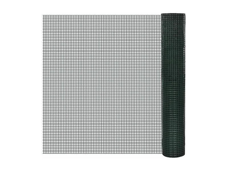 Grillage Acier galvanisé et revêtement en PVC 25 x 1 m Vert 3