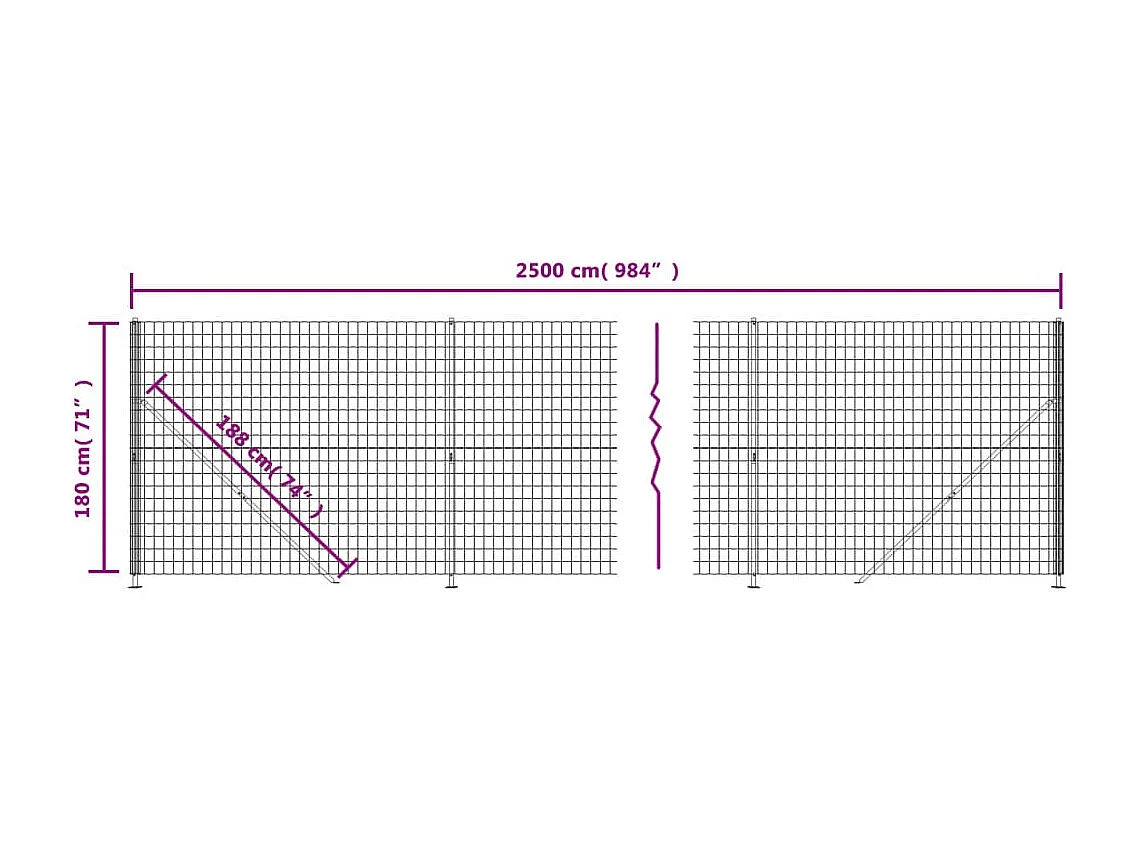 Clôture en treillis métallique avec bride anthracite 1,8x25 m
