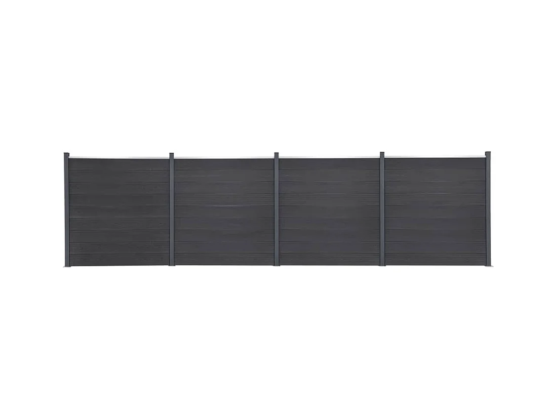 Ensemble de panneaux de clôture gris 699x186 WPC