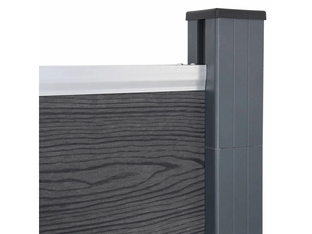 Ensemble de panneaux de clôture gris 699x186 WPC