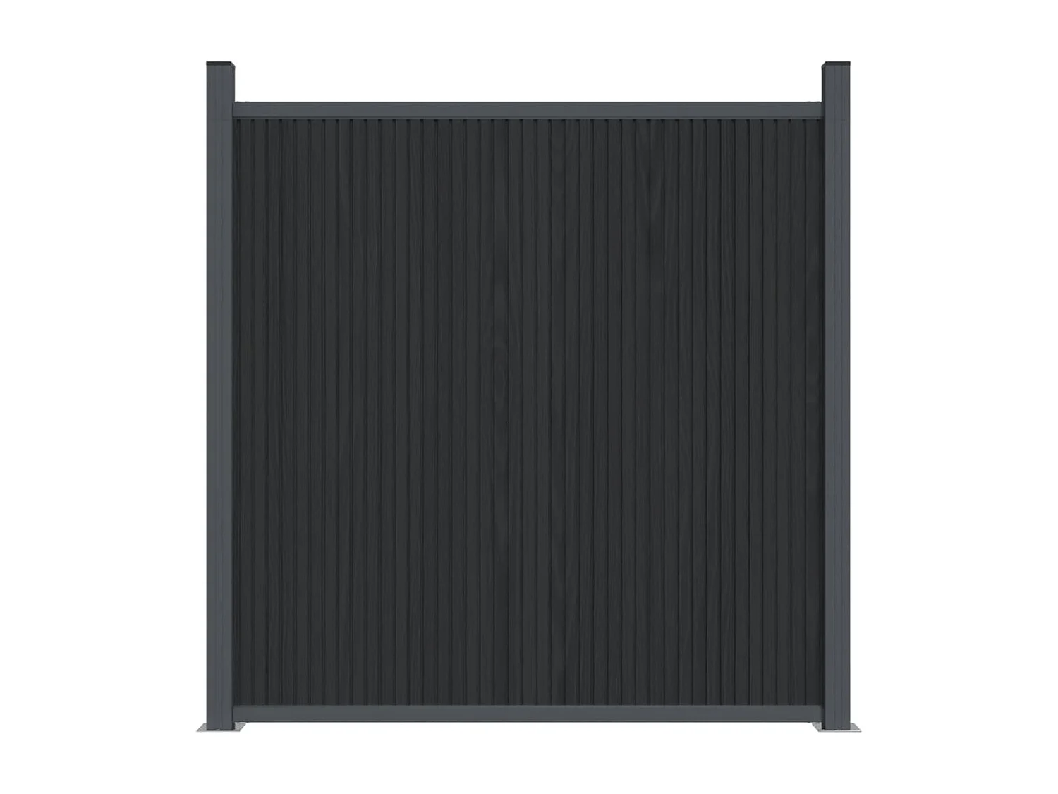 Panneau de clôture avec 2 poteaux gris 180x186 WPC