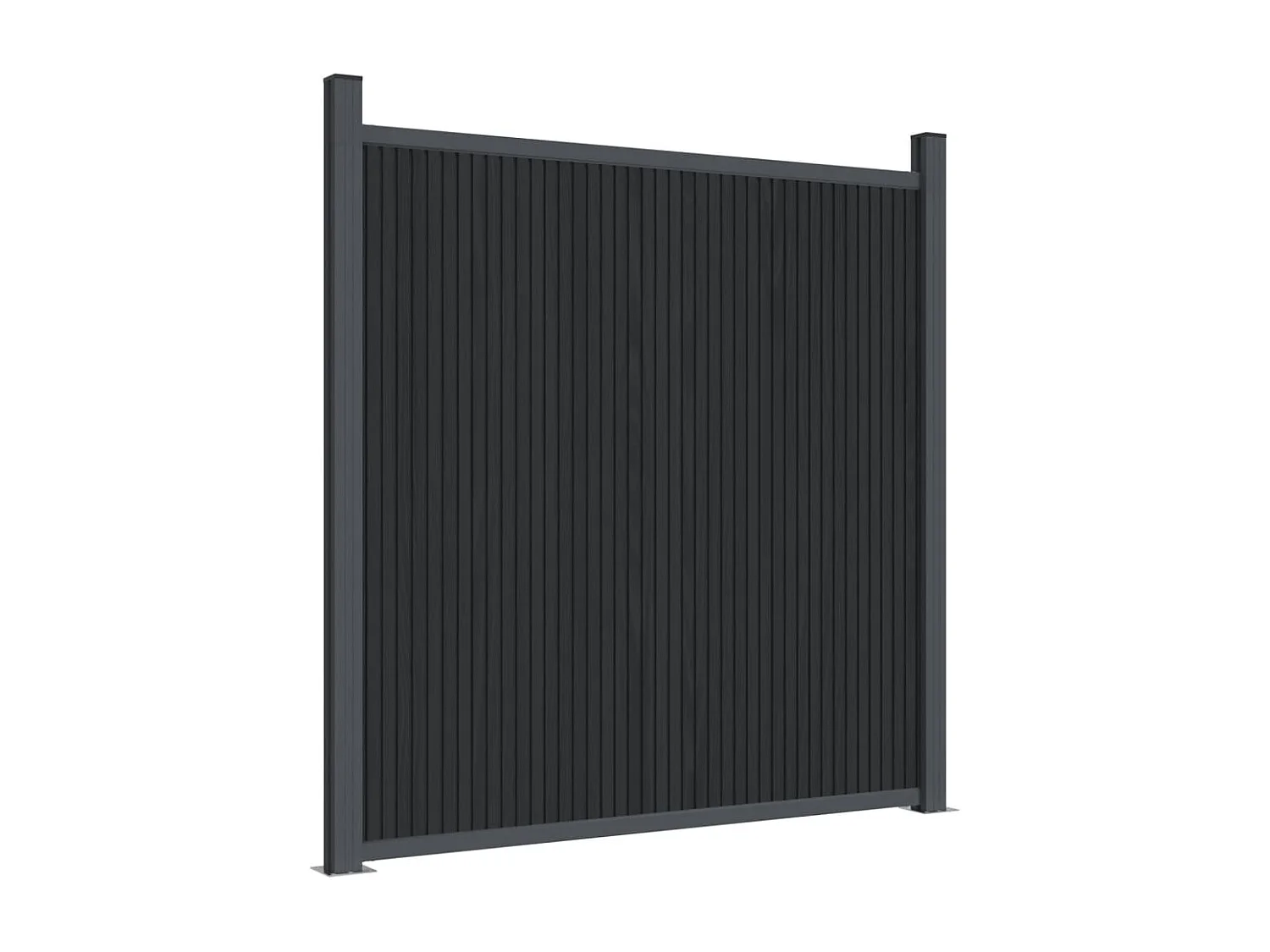 Panneau de clôture avec 2 poteaux gris 180x186 WPC