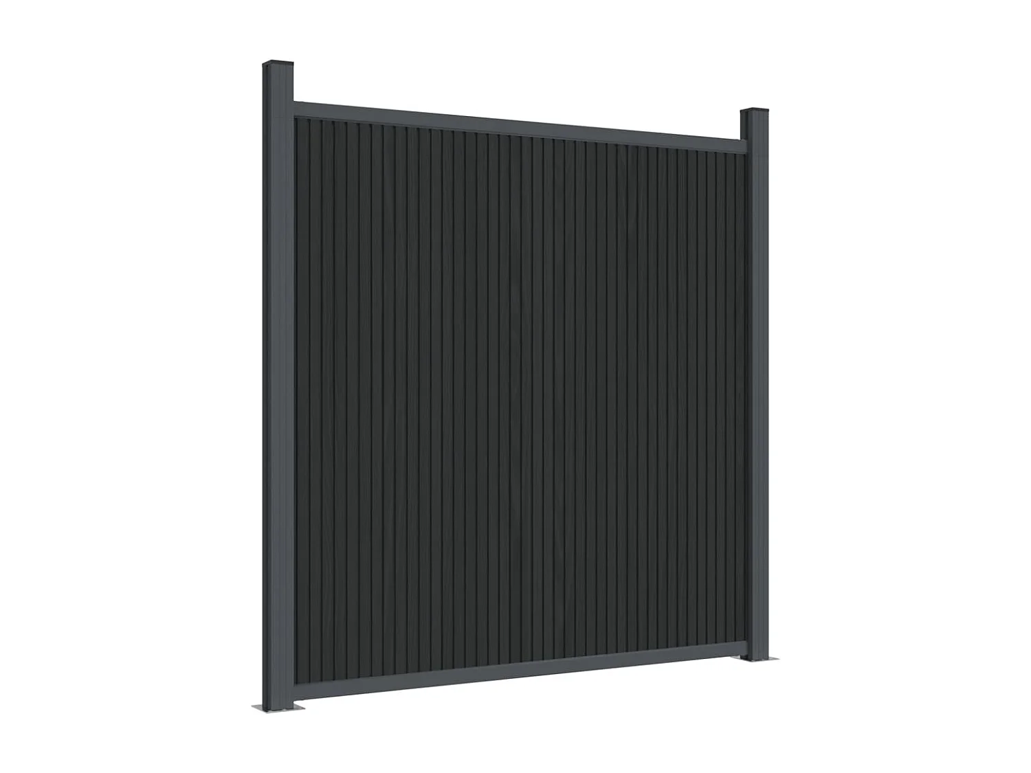 Panneau de clôture avec 2 poteaux gris 180x186 WPC