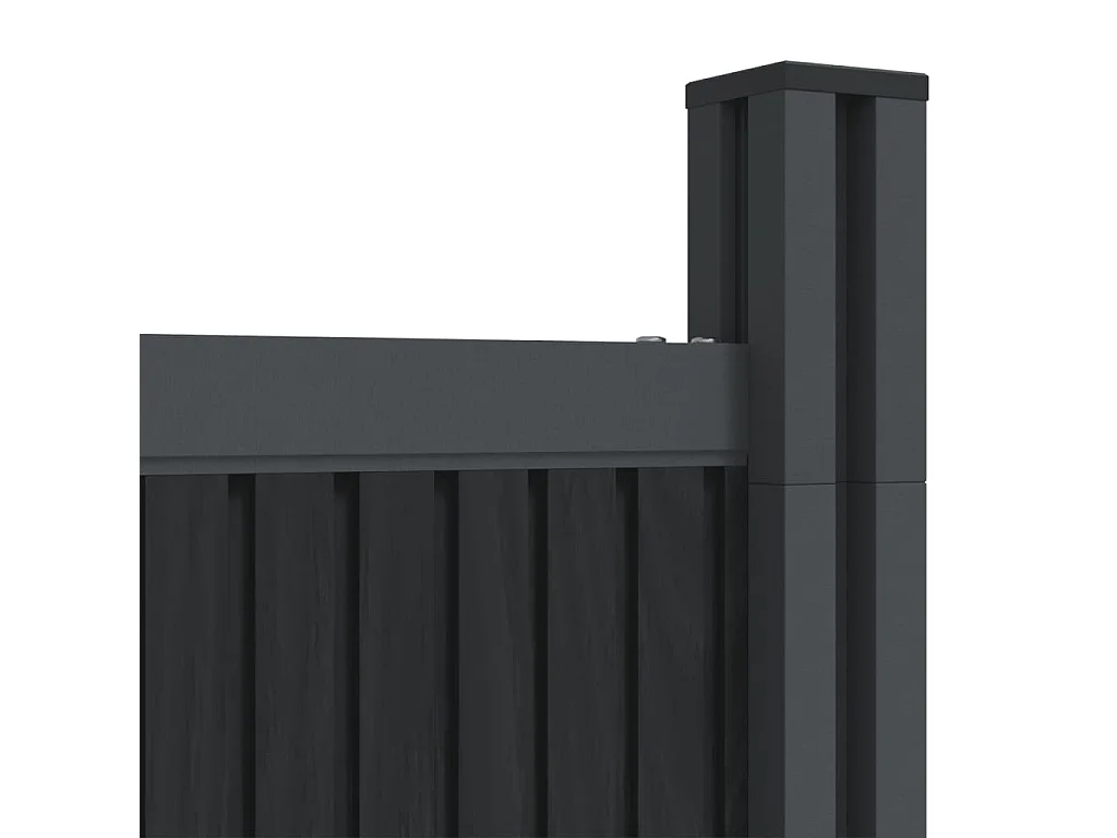 Panneau de clôture avec 2 poteaux gris 180x186 WPC