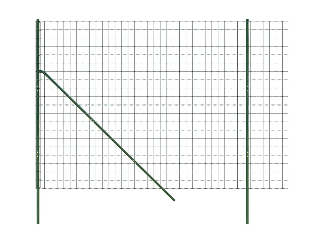 Clôture en treillis métallique vert 1,6x25 m acier galvanisé