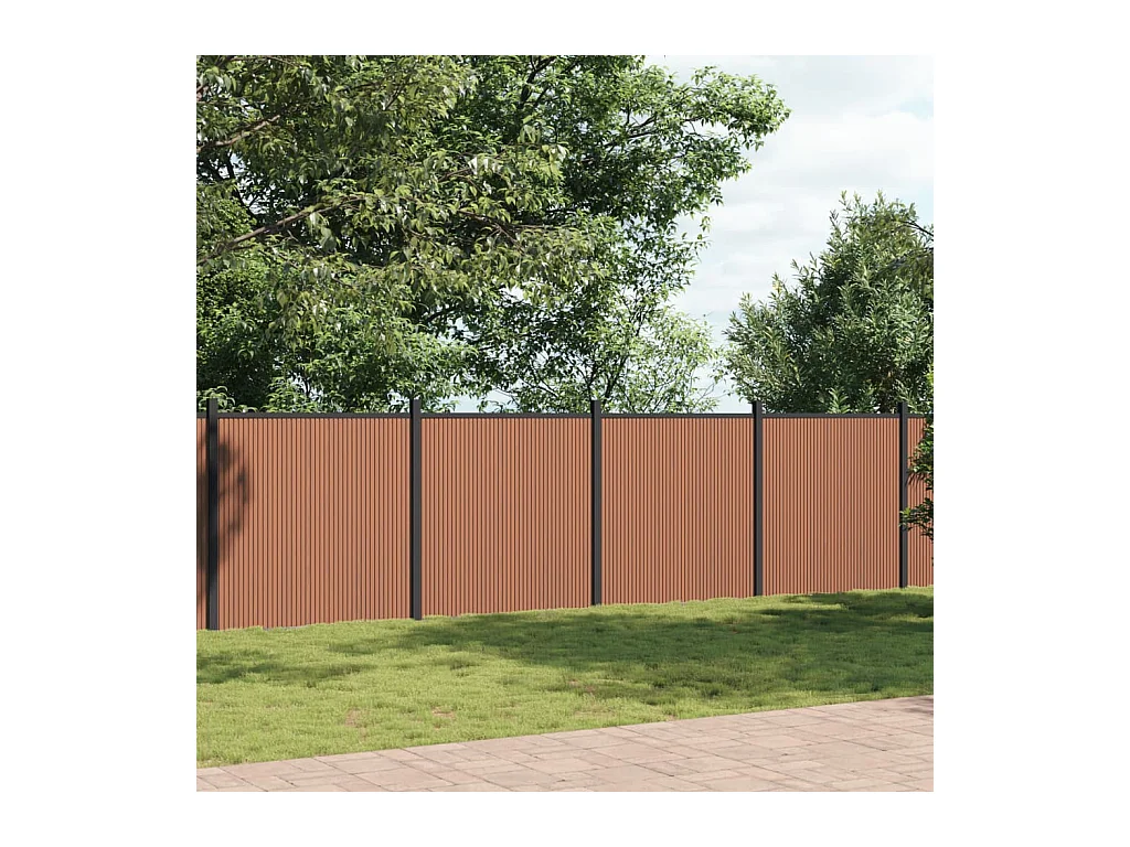 Panneau de clôture marron 699x186 WPC