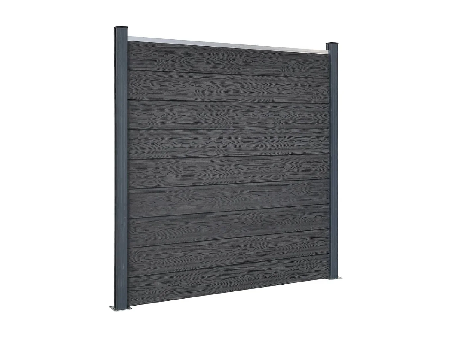 Juego de paneles de valla WPC gris 353x186 cm