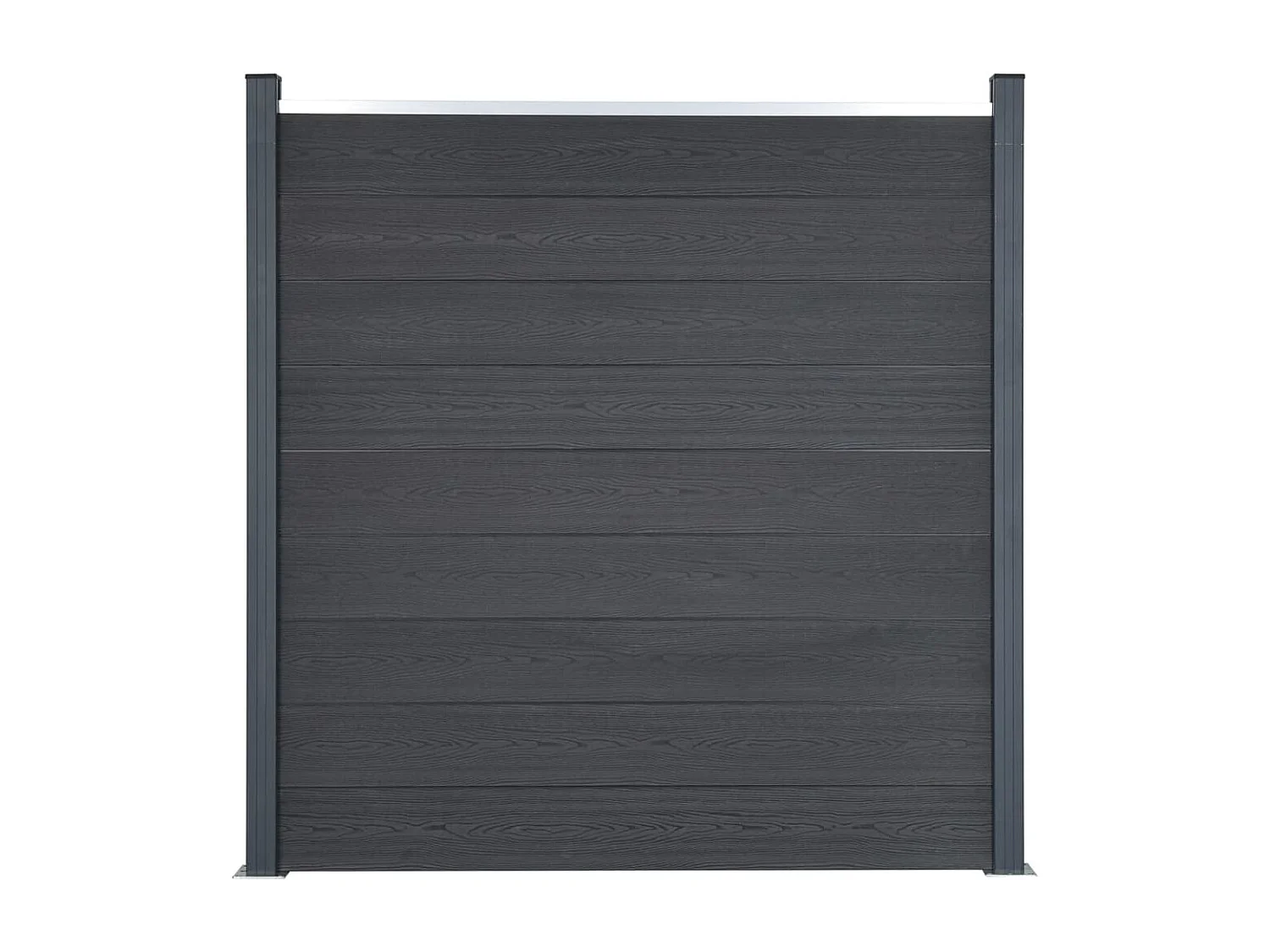 Juego de paneles de valla WPC gris 353x186 cm