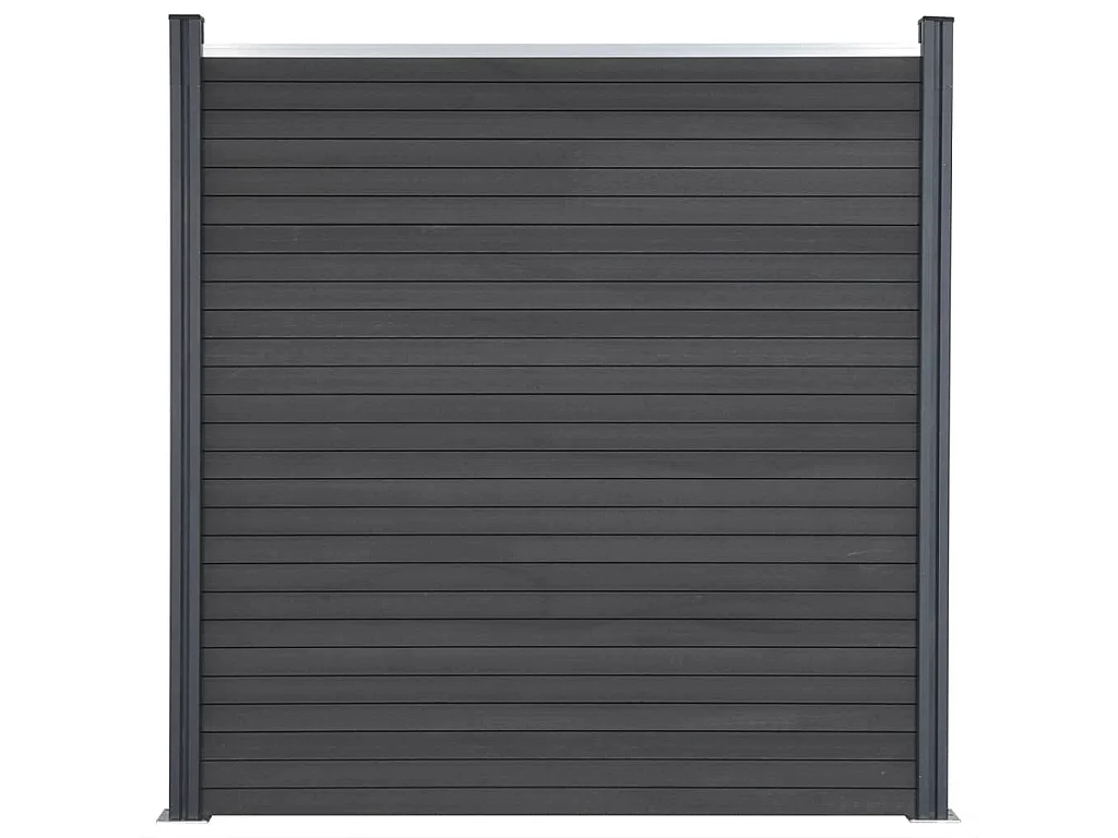 Juego de paneles de valla WPC gris 353x186 cm