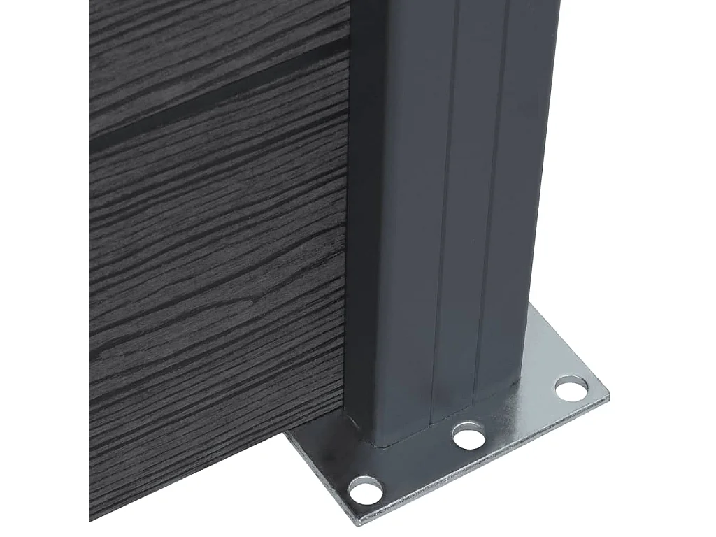 Juego de paneles de valla WPC gris 353x186 cm