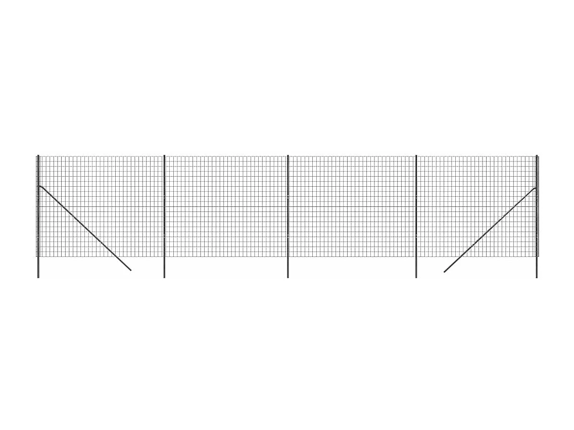 Clôture en treillis métallique anthracite 1,6x10 m