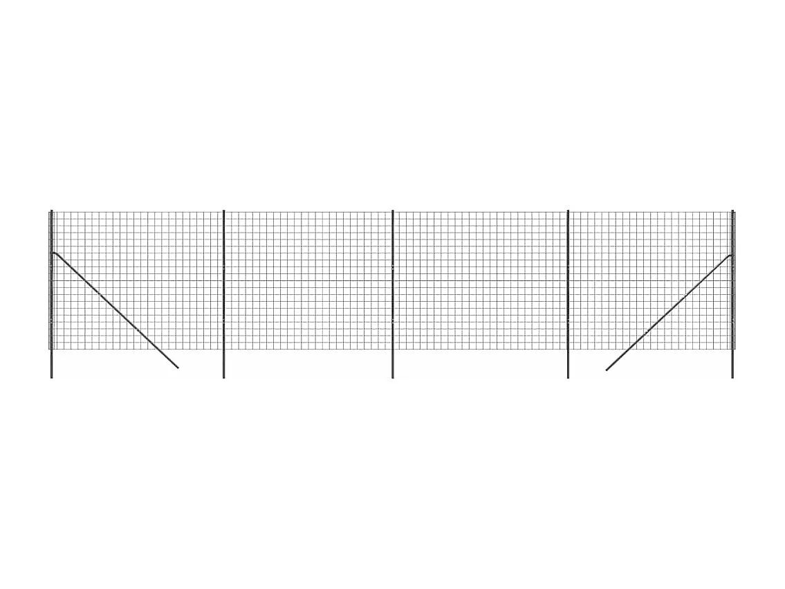 Clôture en treillis métallique anthracite 2,2x10 m
