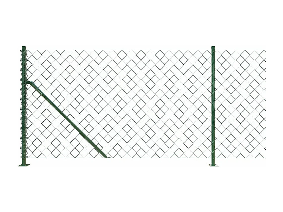 Clôture à mailles losangées avec bride vert 1,1x25 m