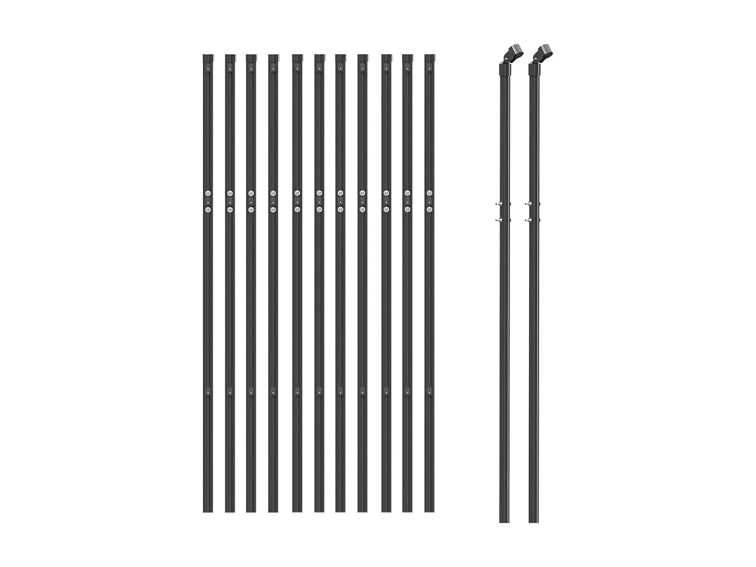 Clôture en treillis métallique anthracite 1x25m acier galvanisé