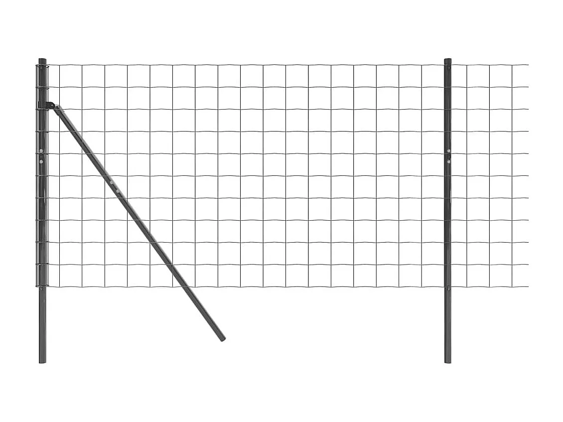Clôture en treillis métallique anthracite 1x25m acier galvanisé