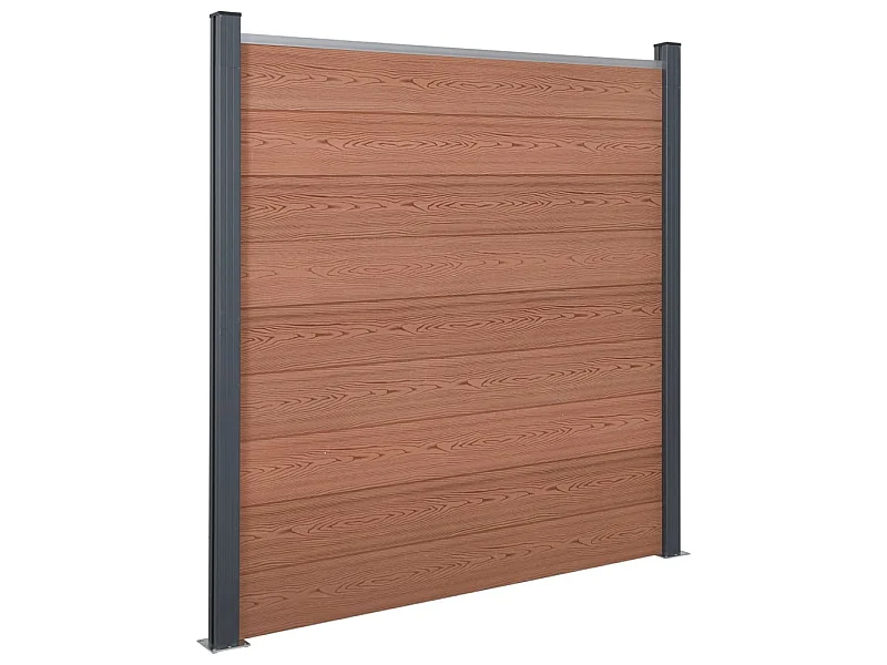 Ensemble de panneaux de clôture marron 180x186 WPC