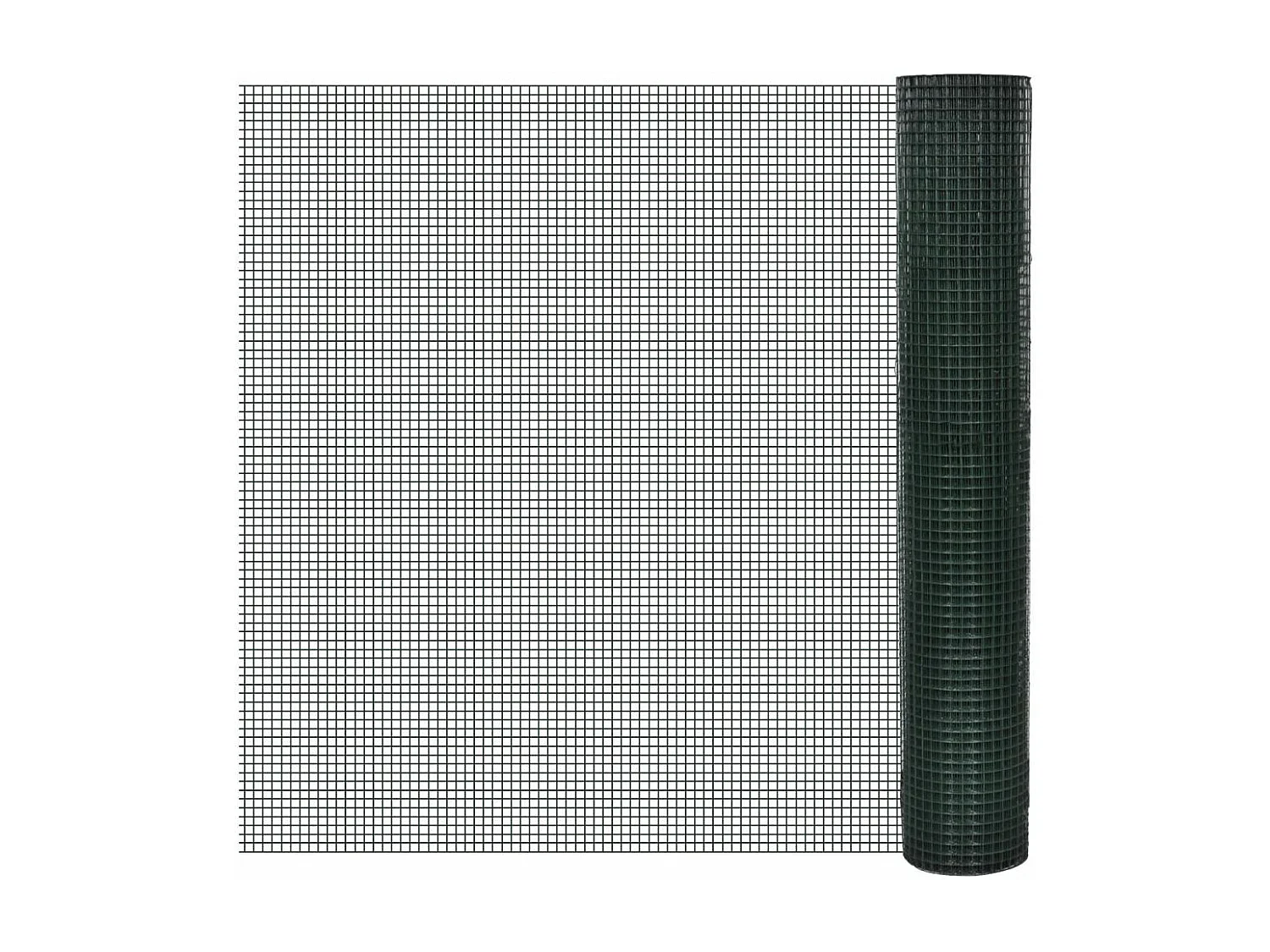 Grillage Acier galvanisé et revêtement en PVC 10 x 1 m Vert