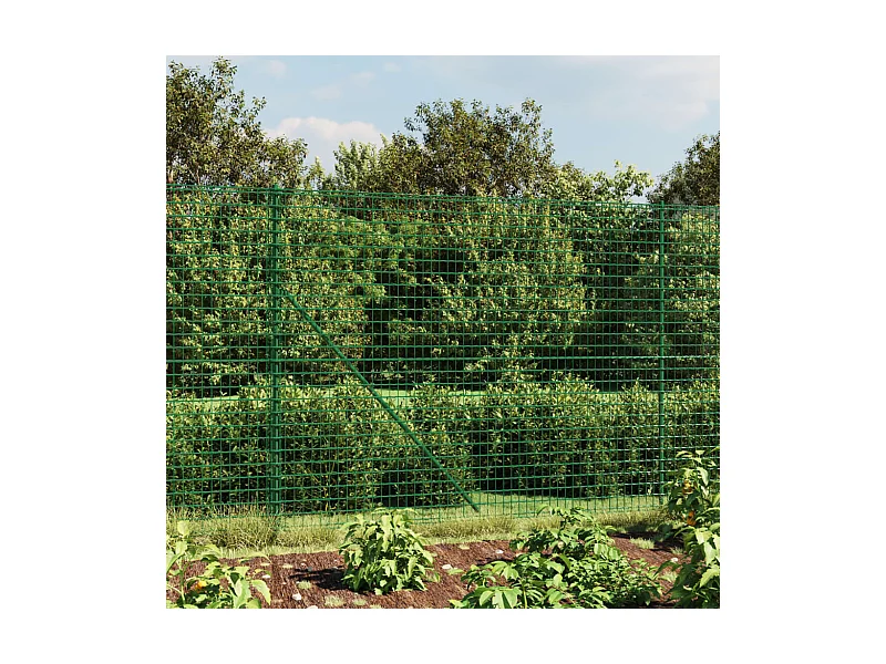Clôture en treillis métallique avec bride vert 1,6x25 m