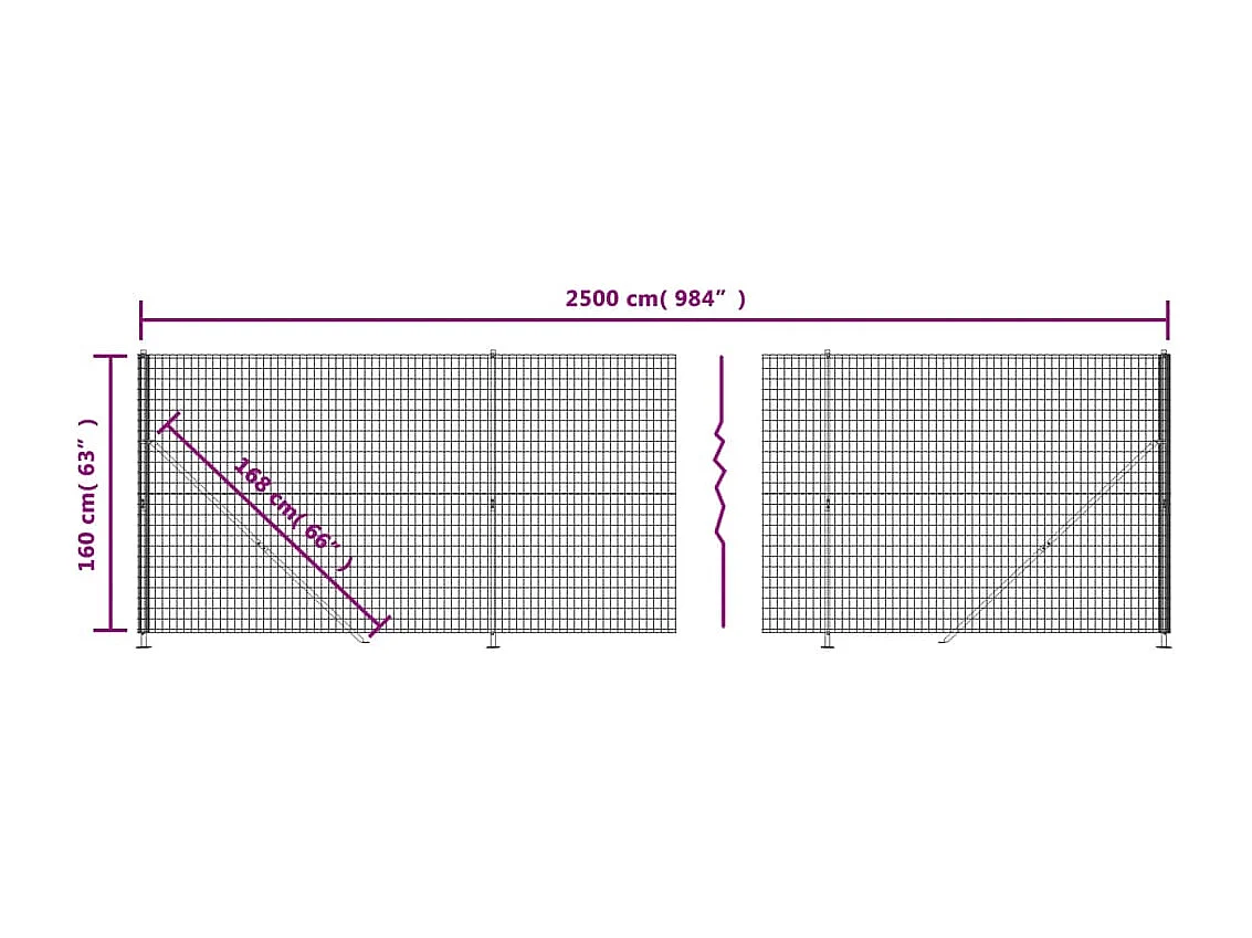 Clôture en treillis métallique avec bride vert 1,6x25 m