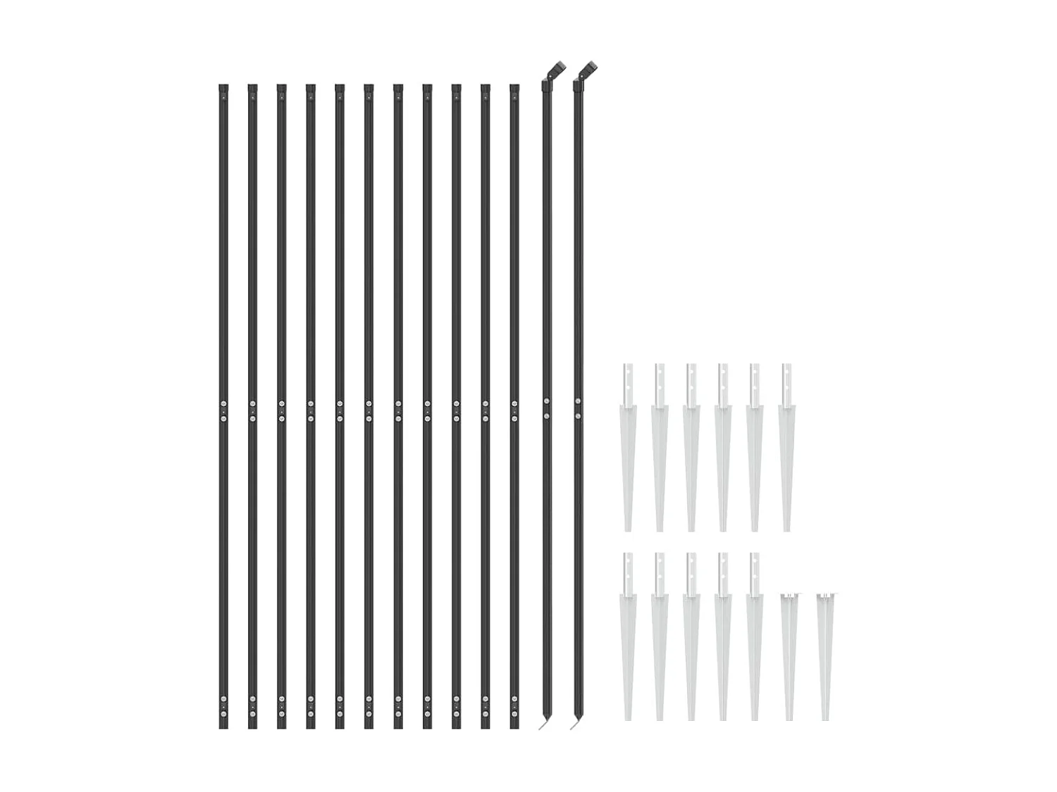 Clôture en treillis métallique et ancrage anthracite 2x25 m