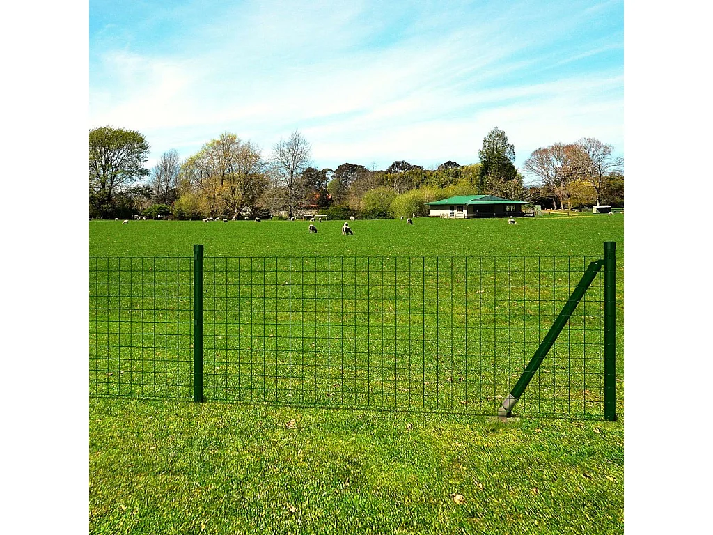 Clôture Euro Acier 10 x 1 m Vert 2