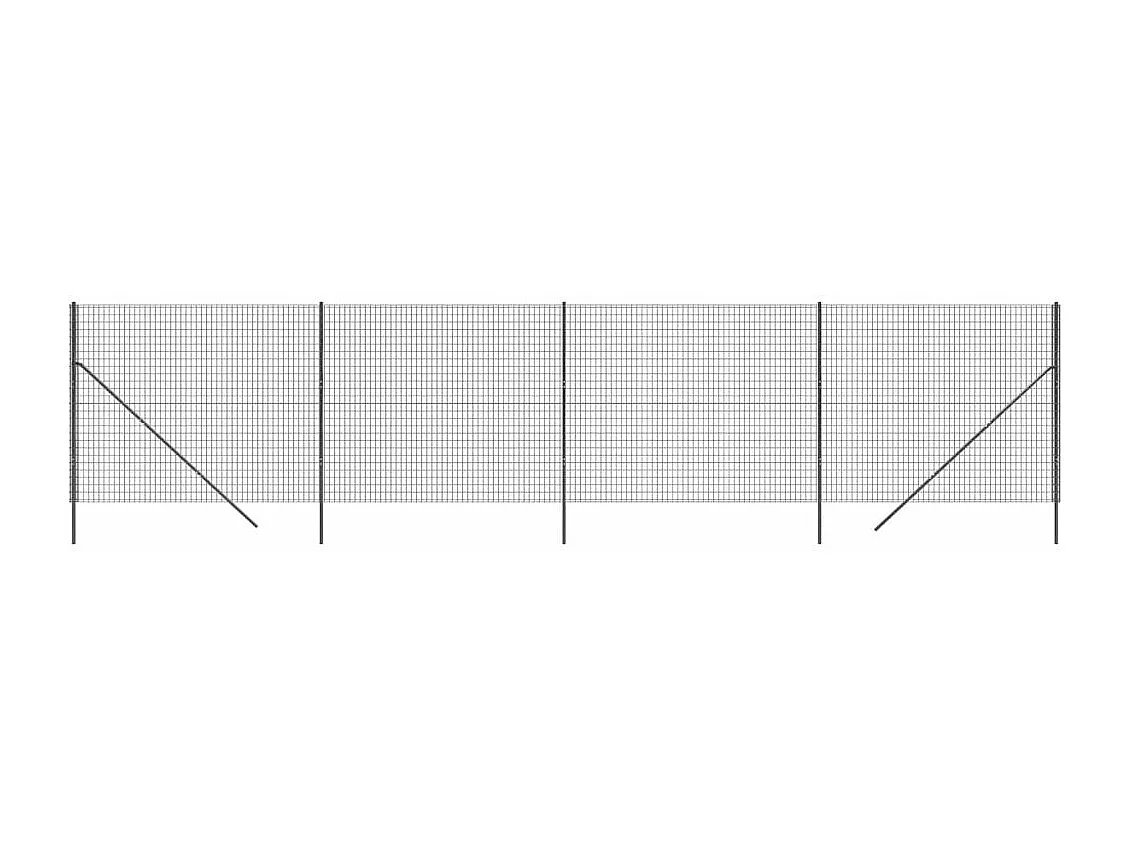 Clôture en treillis métallique anthracite 1,4x10 m