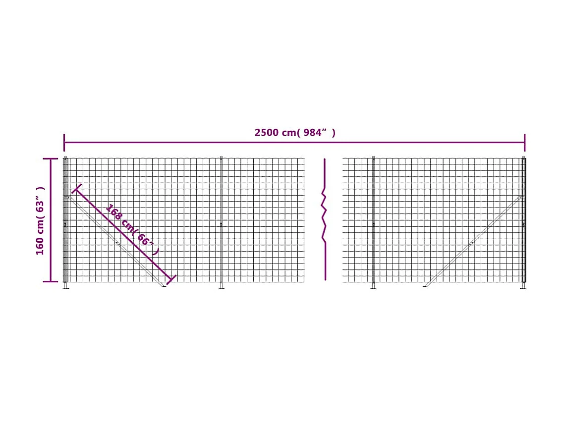 Clôture en treillis métallique avec bride anthracite 1,6x25 m