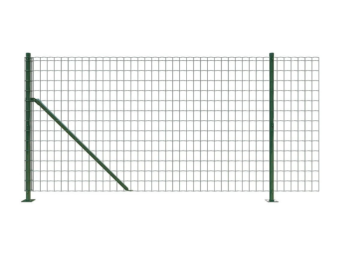 Clôture en treillis métallique avec bride vert 0,8x10 m