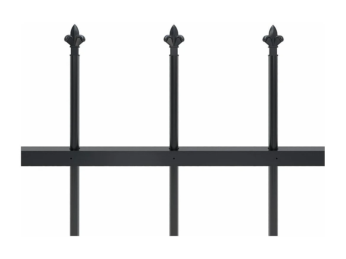 Clôture de jardin avec dessus en lance Acier 6,8x0,8 m Noir
