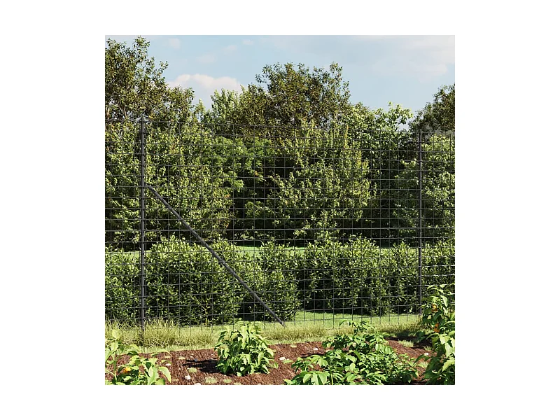 Clôture en treillis métallique et ancrage anthracite 1,6x25 m