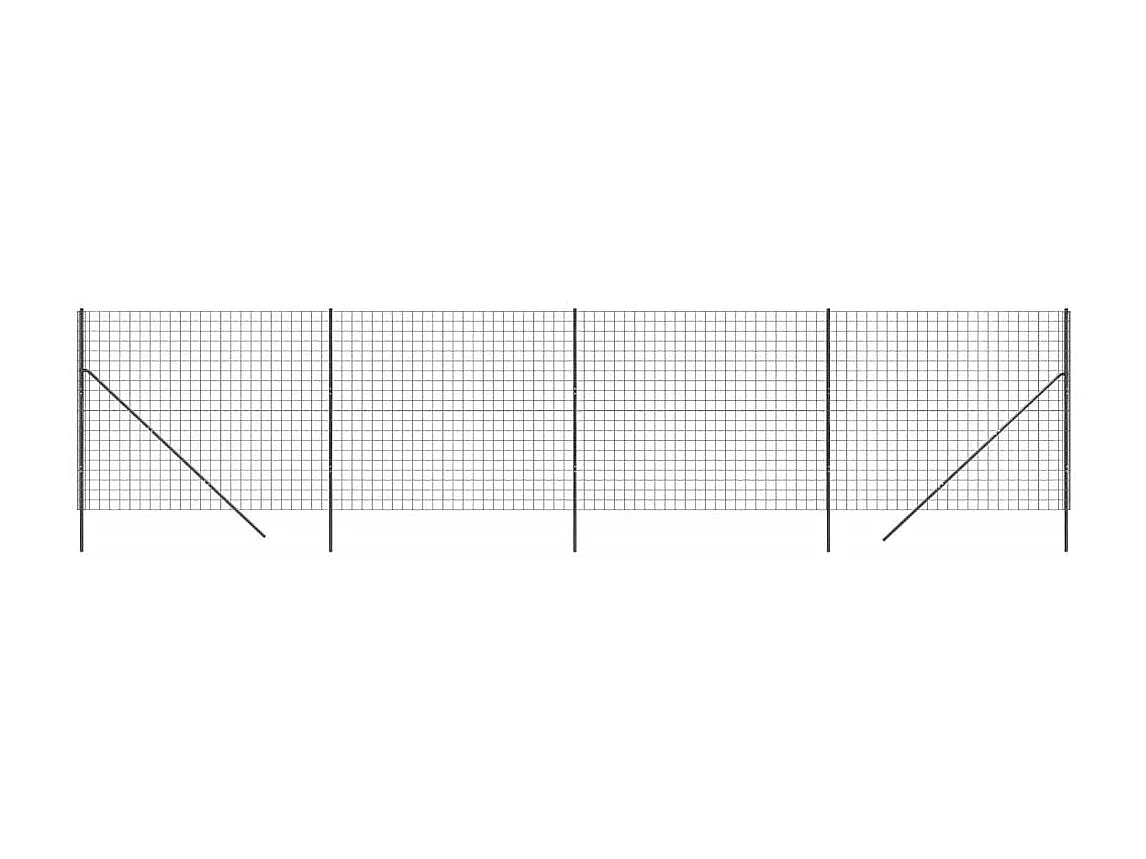 Clôture en treillis métallique anthracite 1,6x10 m
