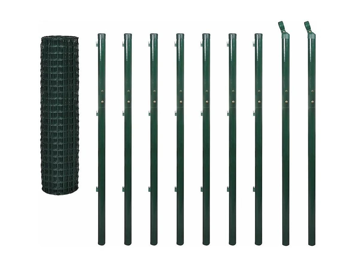 Clôture Euro Acier 10 x 1,7 m Vert