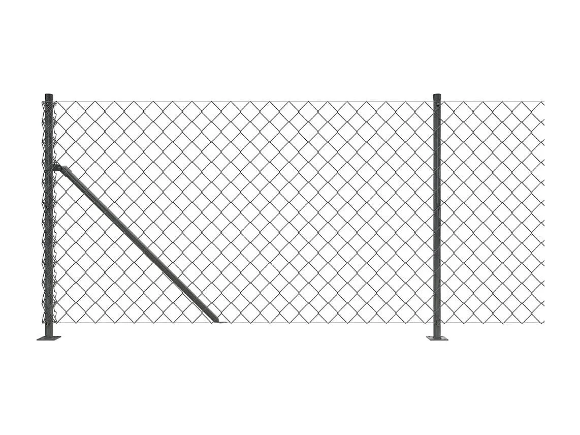 Clôture à mailles losangées avec bride anthracite 0,8x10 m