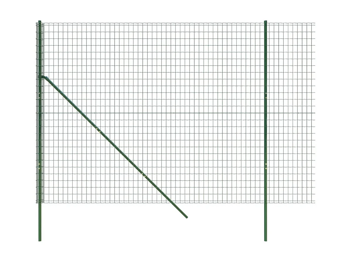 Clôture en treillis métallique vert 2x25 m acier galvanisé