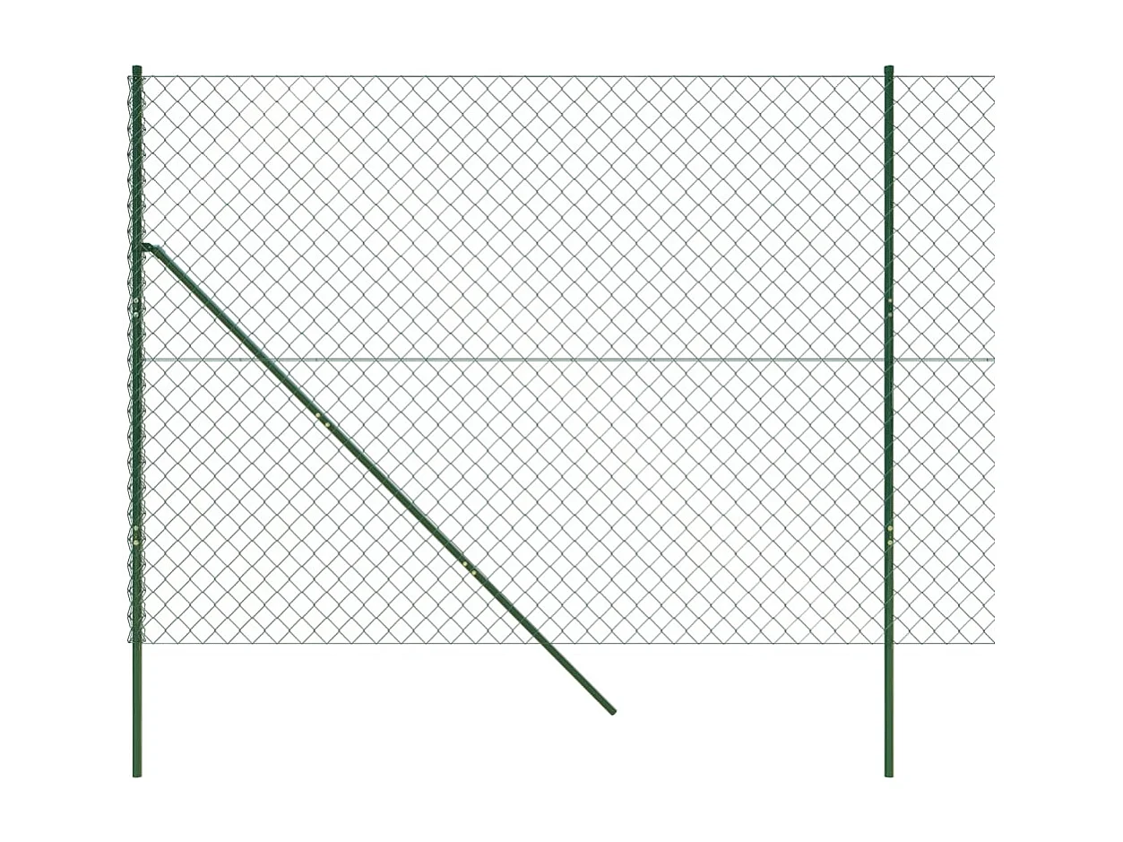 Clôture en mailles de chaîne vert 1,6x25 m