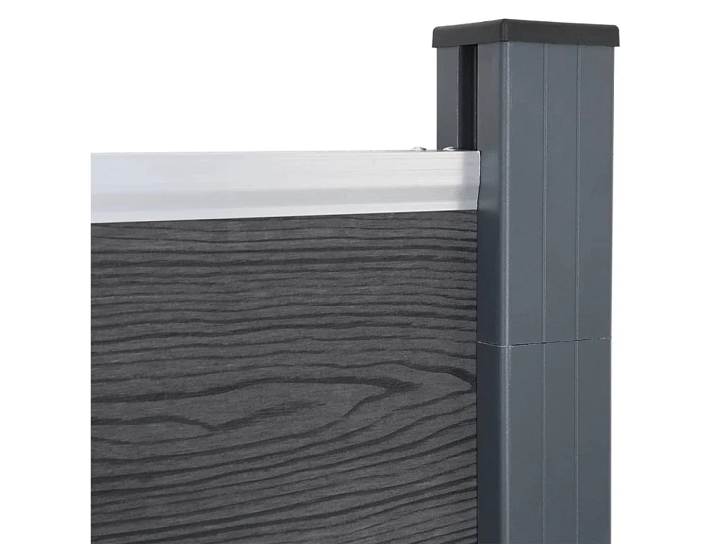 Ensemble de panneaux de clôture gris 872x186 WPC