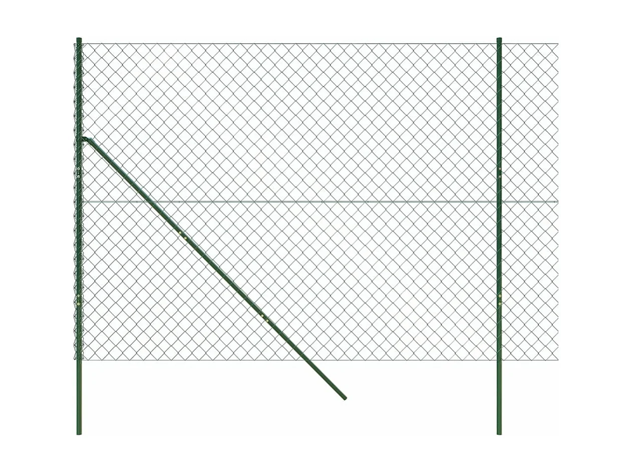 Clôture en mailles de chaîne vert 1,6x10 m