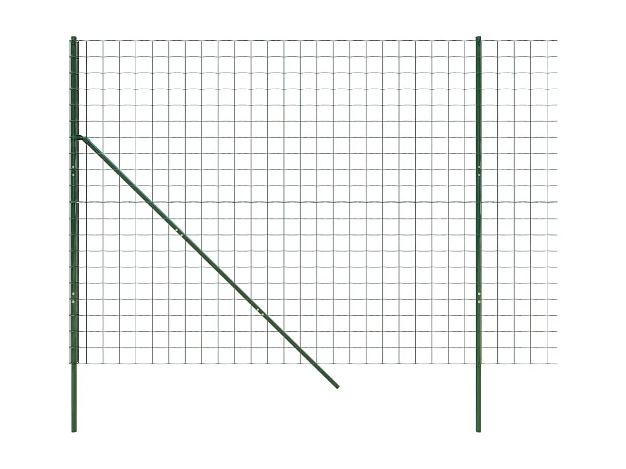Clôture en treillis métallique vert 2x10 m acier galvanisé