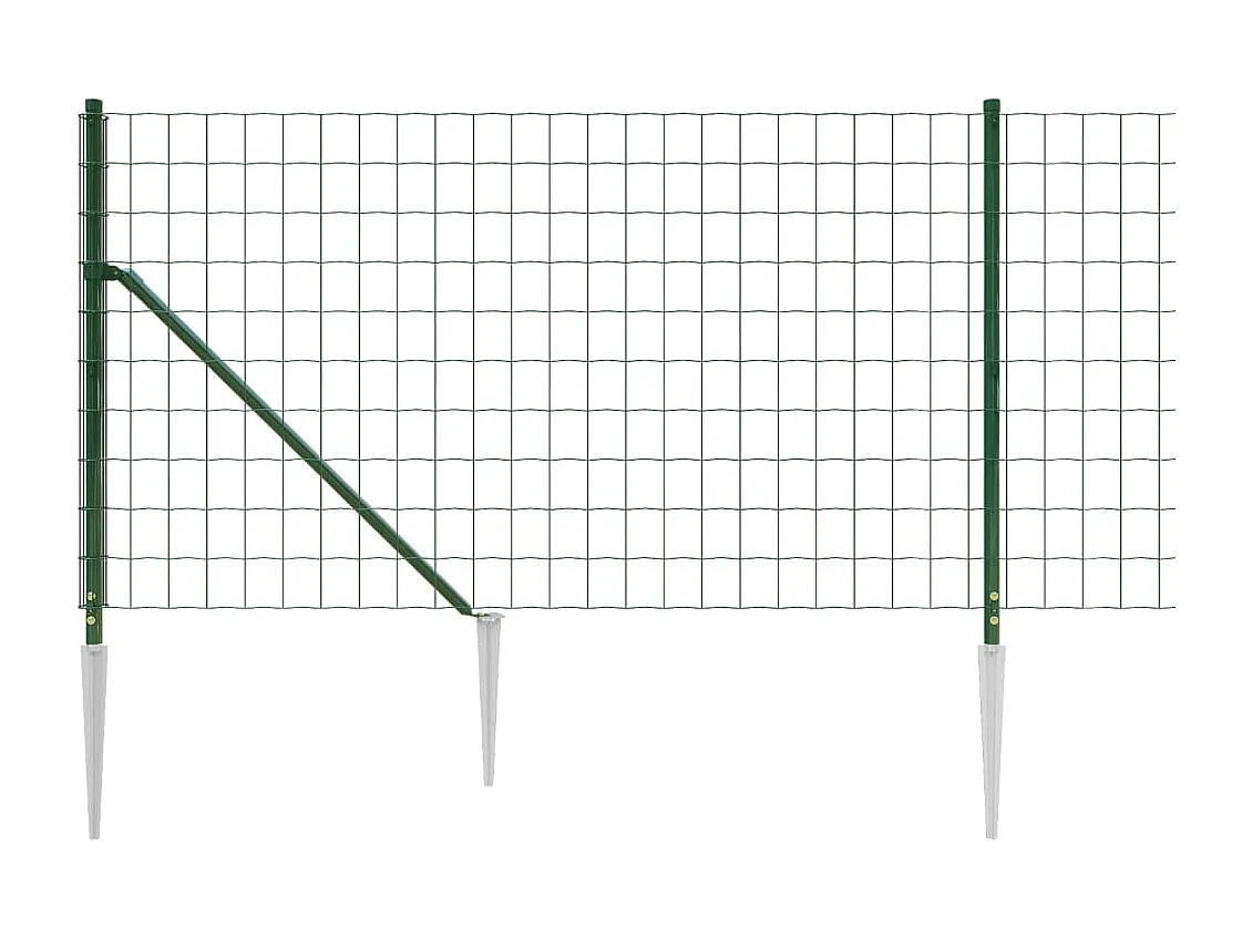 Clôture en treillis métallique et piquet d'ancrage vert 0,8x25m