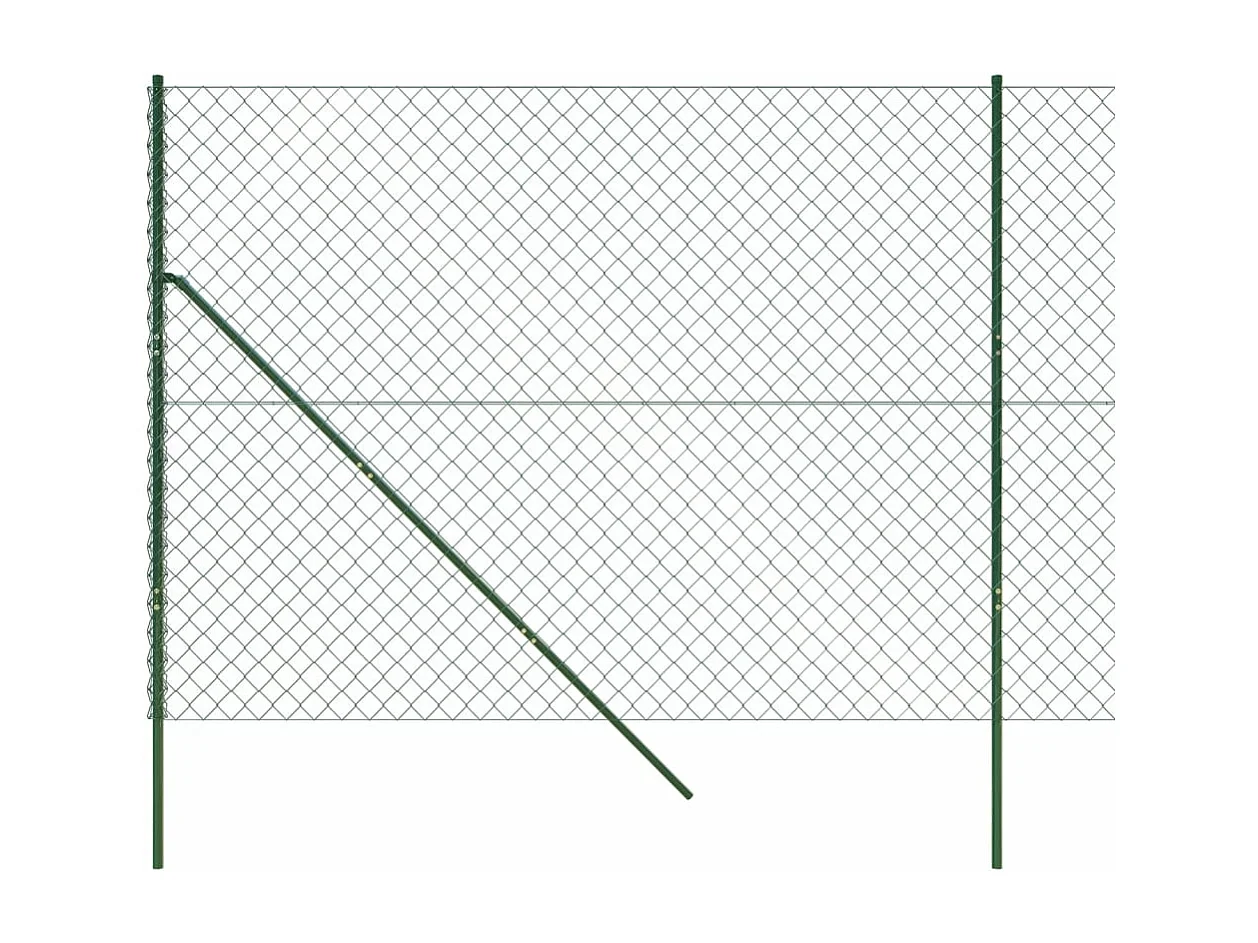 Clôture en mailles de chaîne vert 1,4x10 m