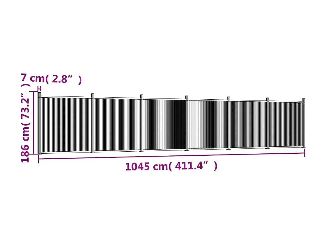 Panneau de clôture marron 1045x186 WPC