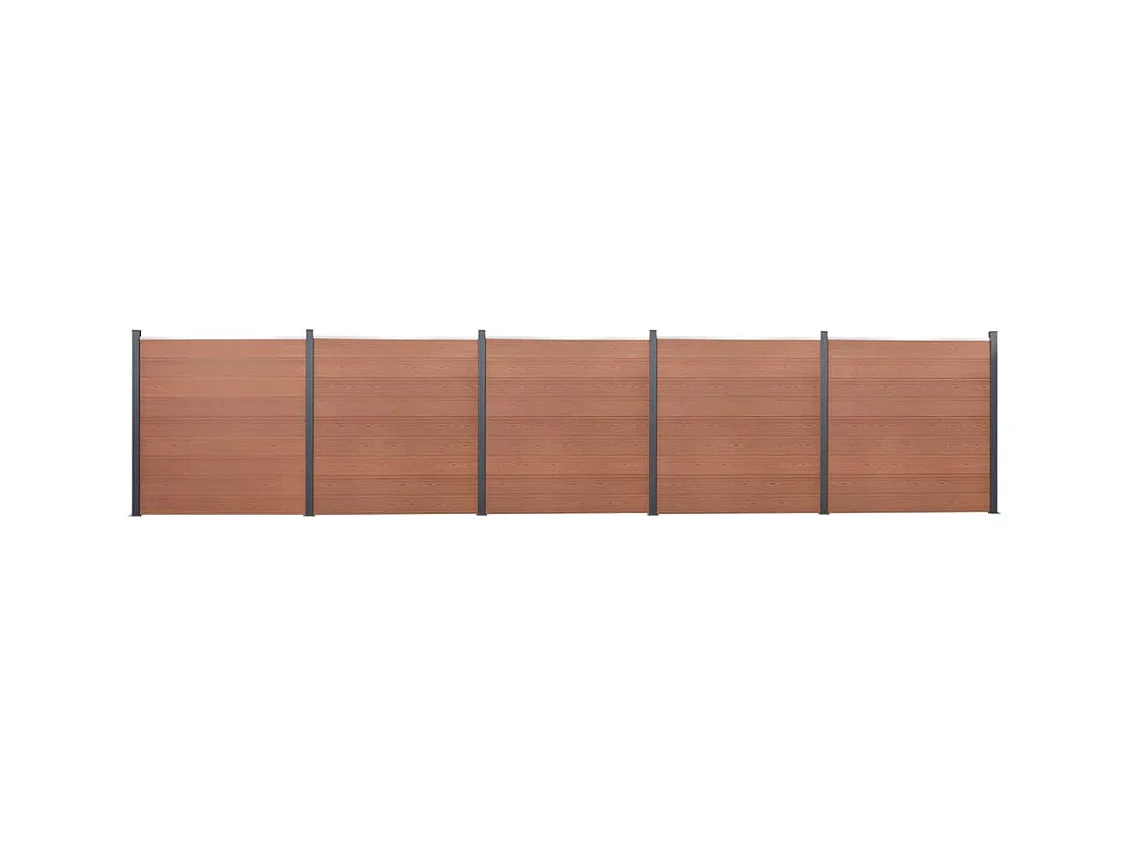 Ensemble de panneaux de clôture marron 872x186 WPC