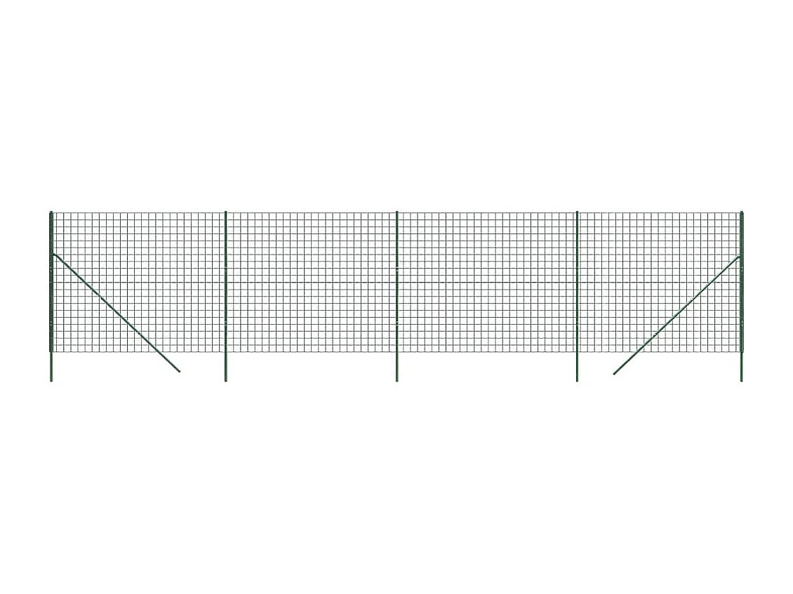 Clôture en treillis métallique vert 1,8x10 m acier galvanisé